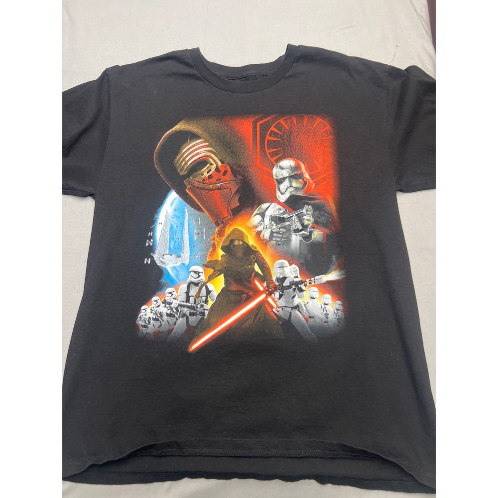 Star Wars Kylo Ren Captain Phasma First Order Graphic T-Shirt Black Large